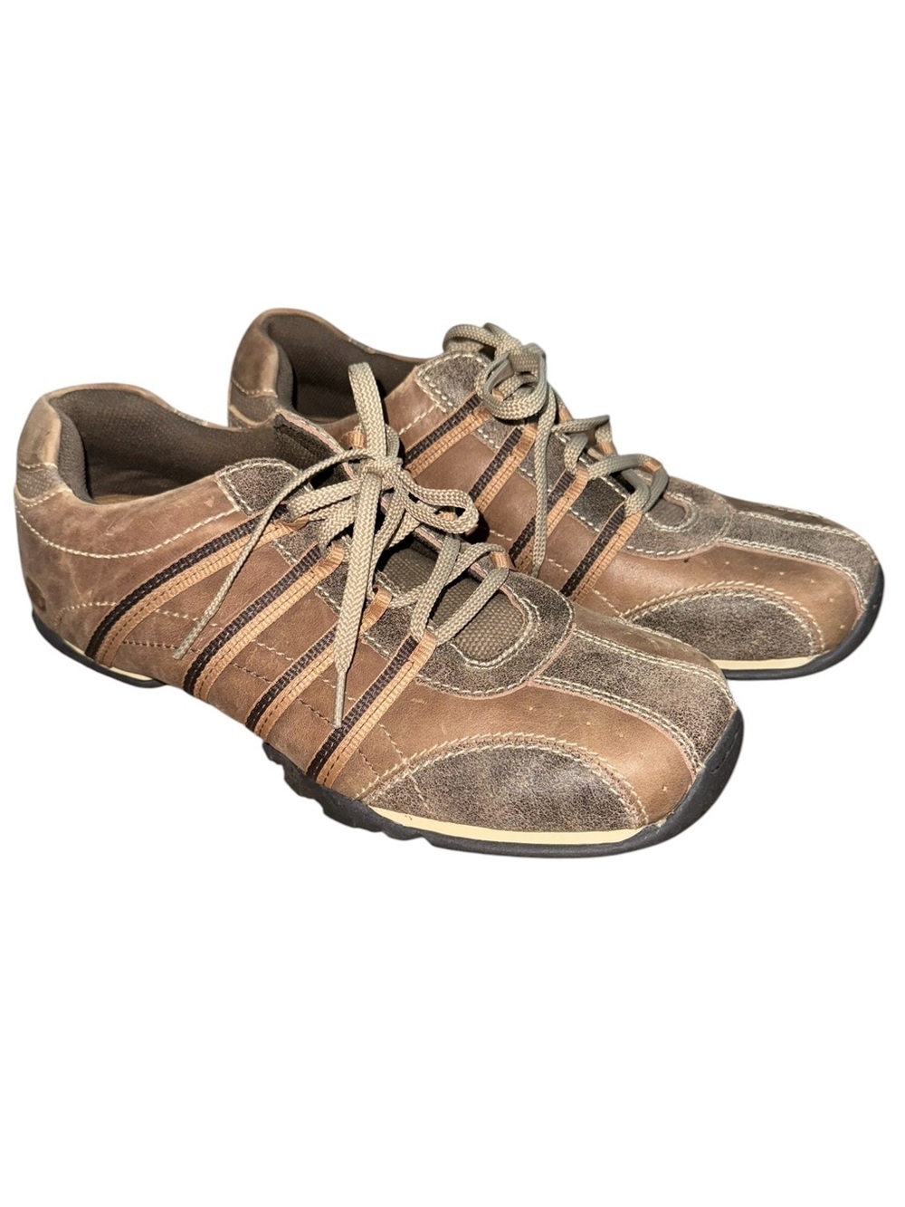 Skechers Men’s 9.5 Brown Leather Lace Up Comfort Walking Casual Sneakers